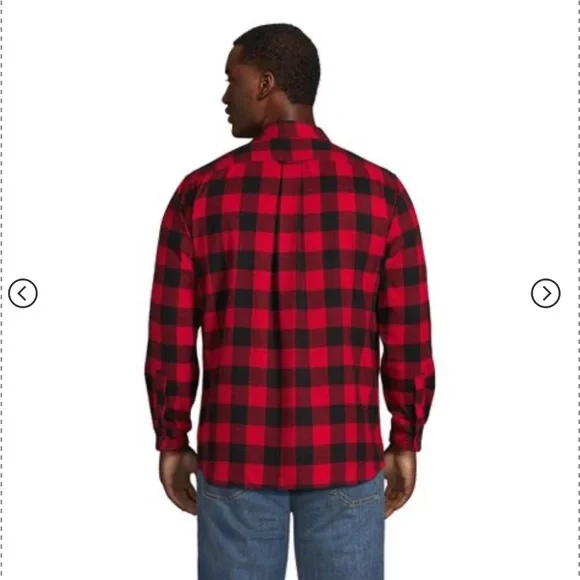 Lands' End Men's Traditional Fit Flagship Flannel Shirt - Picture 2 of 7